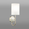 Бра ODEON LIGHT POLLEN MODERN ODL_EX24 43 E14 1*40W металл керамика ткань, золотой молочный белый 5423/1W